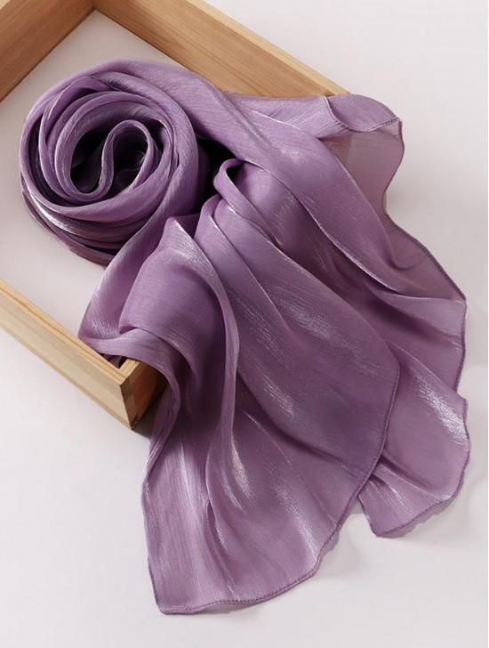 Solid Color Silk Feeling Scarf